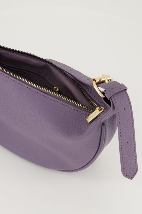 Paarse crossbody tas met goudkleurige rits