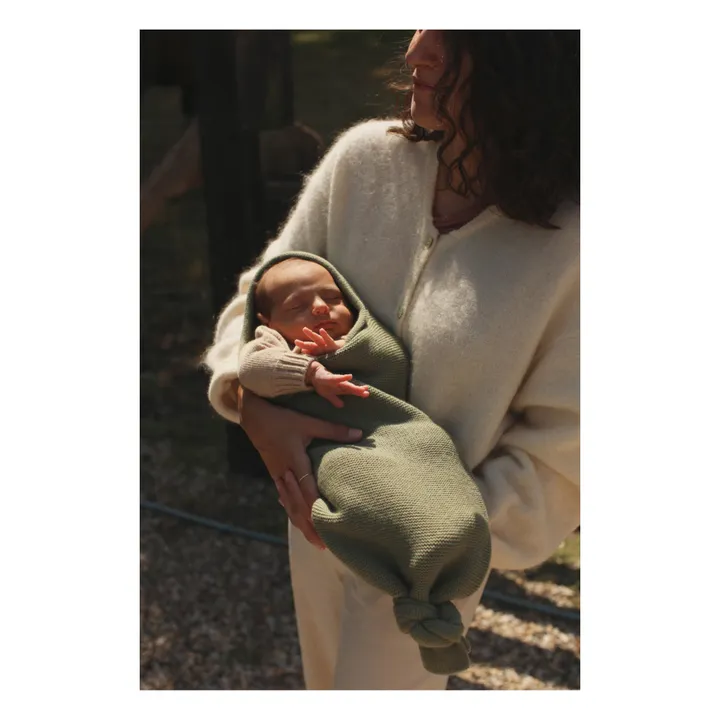 Hvid Gigoteuse Cocoon Laine Mérinos | Vert kaki
