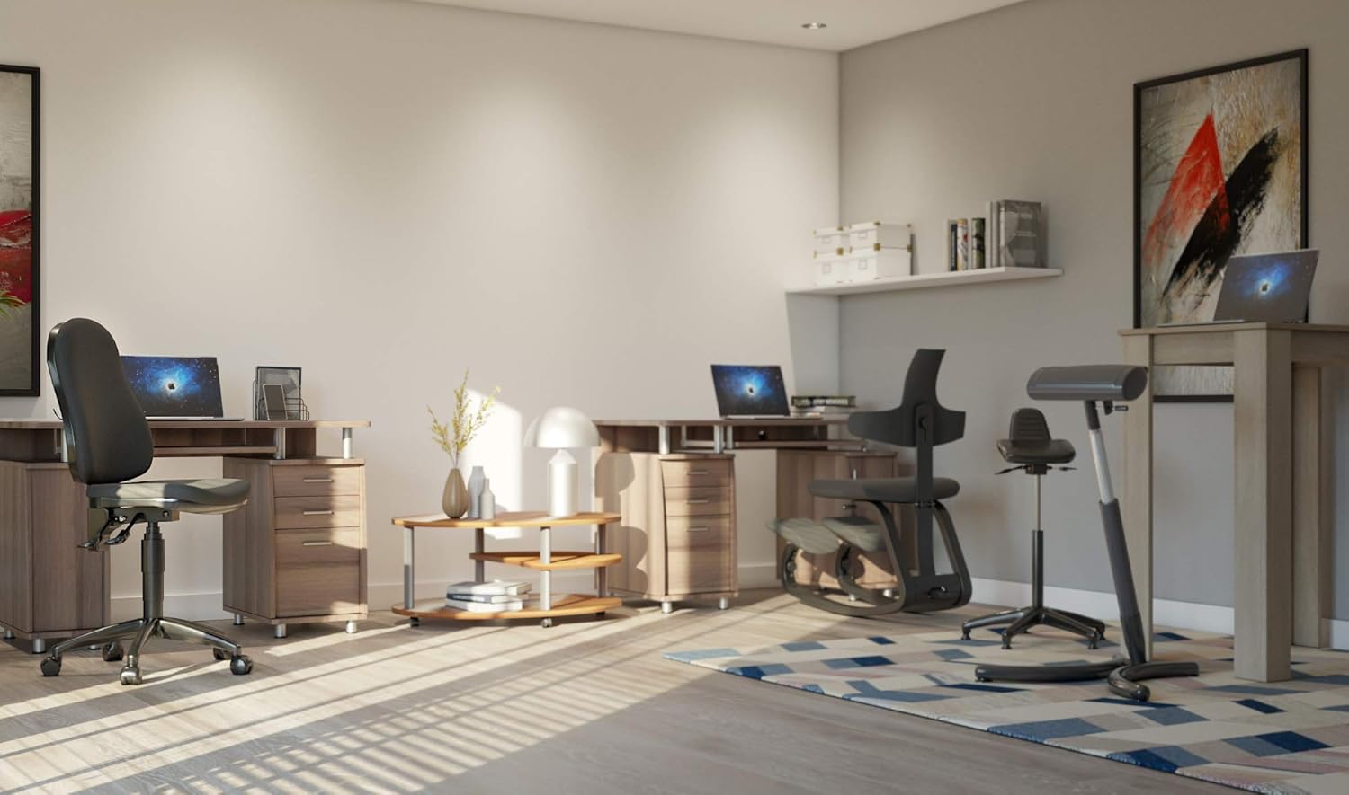 Topstar Point 60, Bürostuhl, Schreibtischstuhl, Stoff, Drehbar, schwarz, 44D x 45W x 113H cm