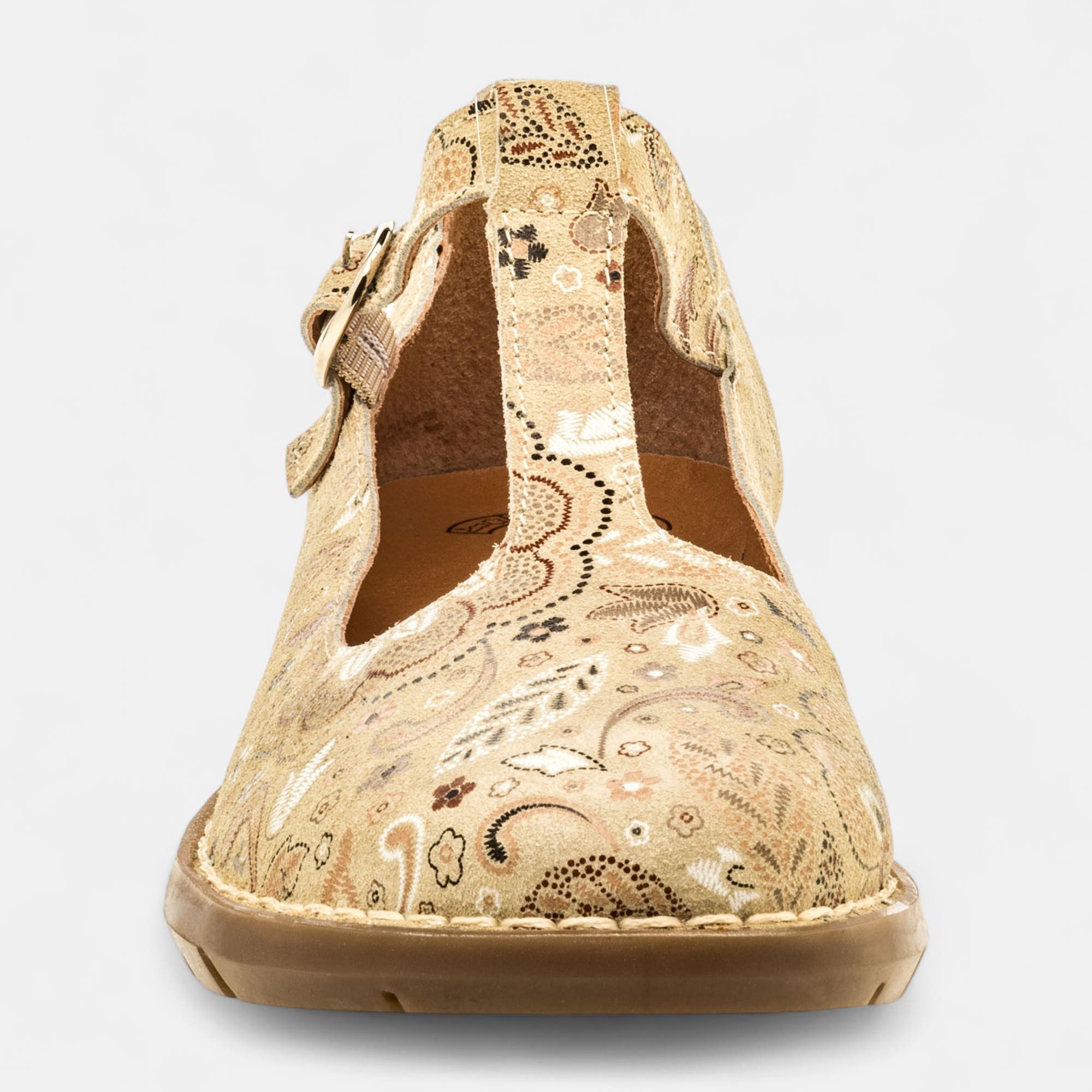 Babies Femme en cuir beige