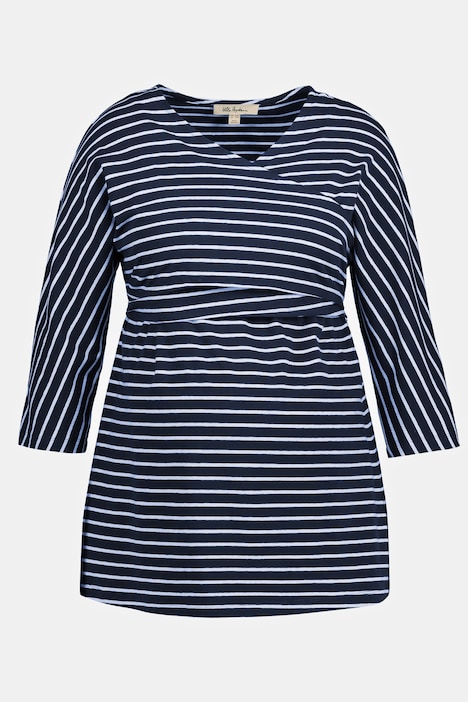 Bellieva-Wickelshirt, V-Ausschnitt, Stilleinsatz, Biobaumwolle, GOTS