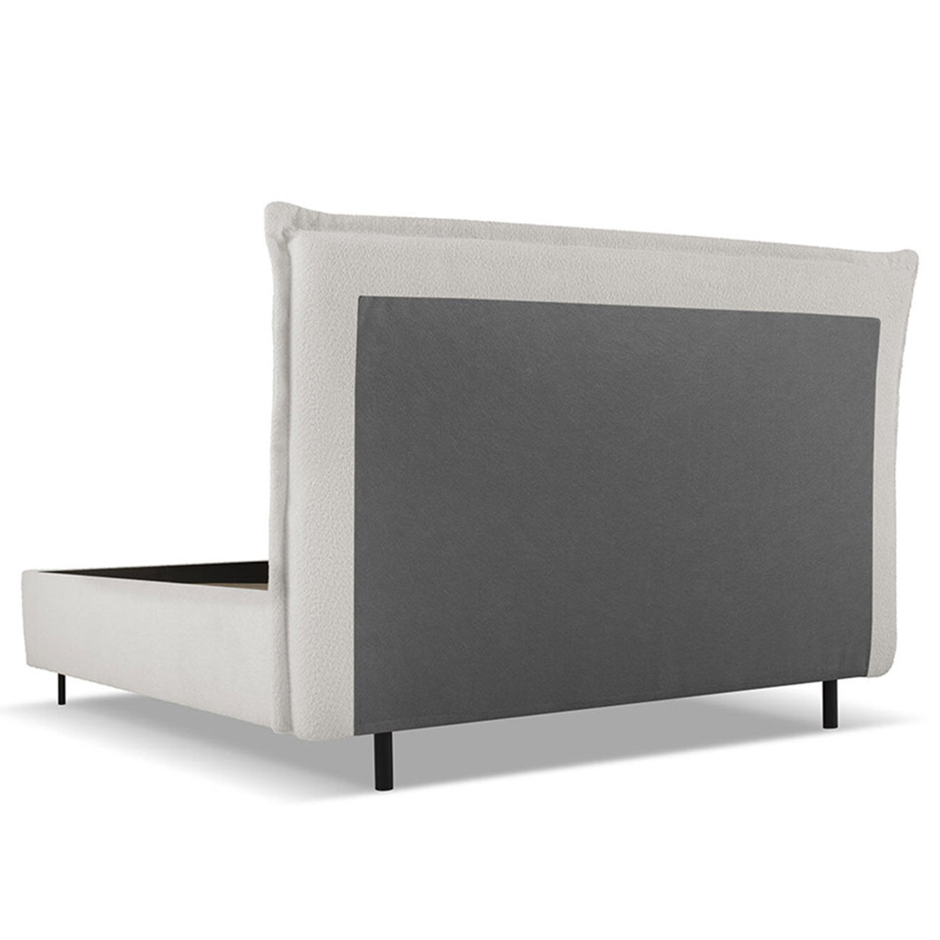 Milo Casa Lit Coffre avec tête de Lit Bouclette Armie beige - 140x200 cm