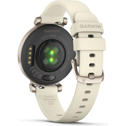 Montre connectée Garmin Lily 2, Cream Gold bracelet silicone blanc coco