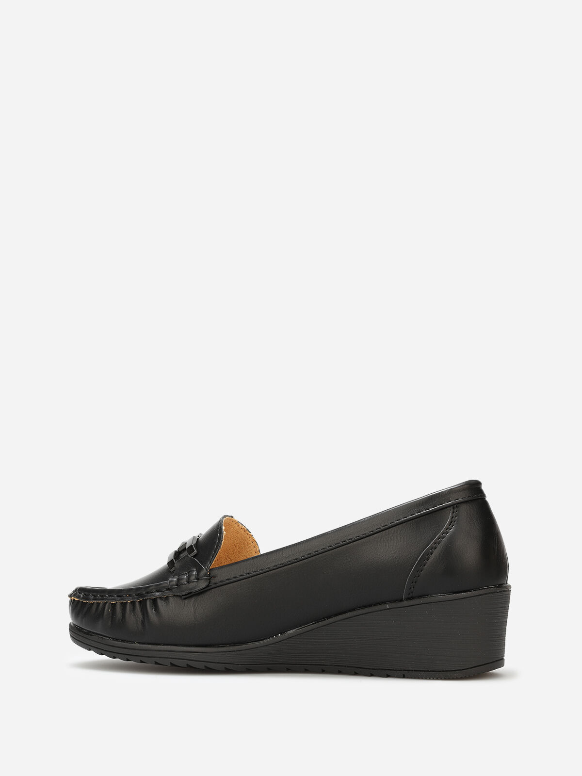 Mocassins compensés avec bride- Noir