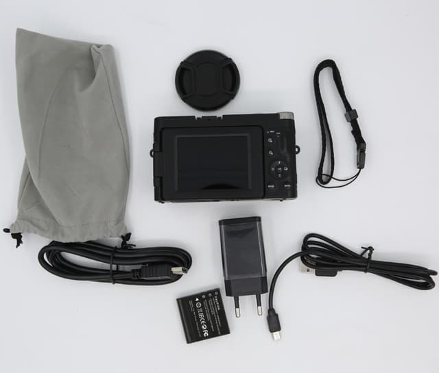 Digitalkamera 48 MP, 1080p HD, 16x zoom, flip screen Sort