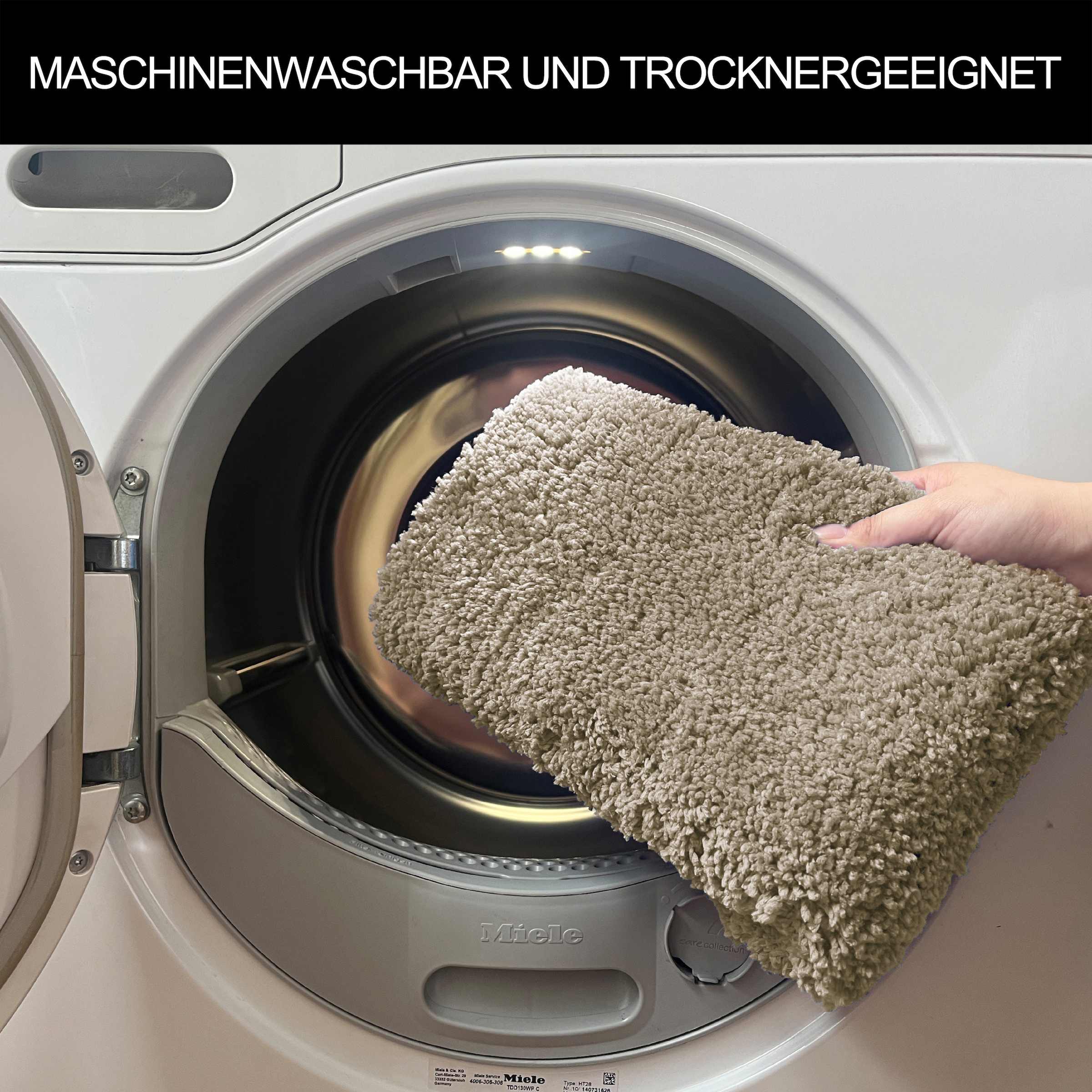 my home Badematte »Inga, Badezimmer Teppich, Badvorleger« Höhe 20 mm rutschhemmend beschichtet fussbodenheizungsgeeignet | schnell trocknend | strapazierfähig Badteppich, unifarben, weich, als halbrund und rechteckig erhältlich