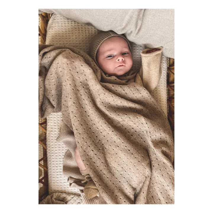 My Little Freckle Couverture Pointelle Cachemire Bio | Camel