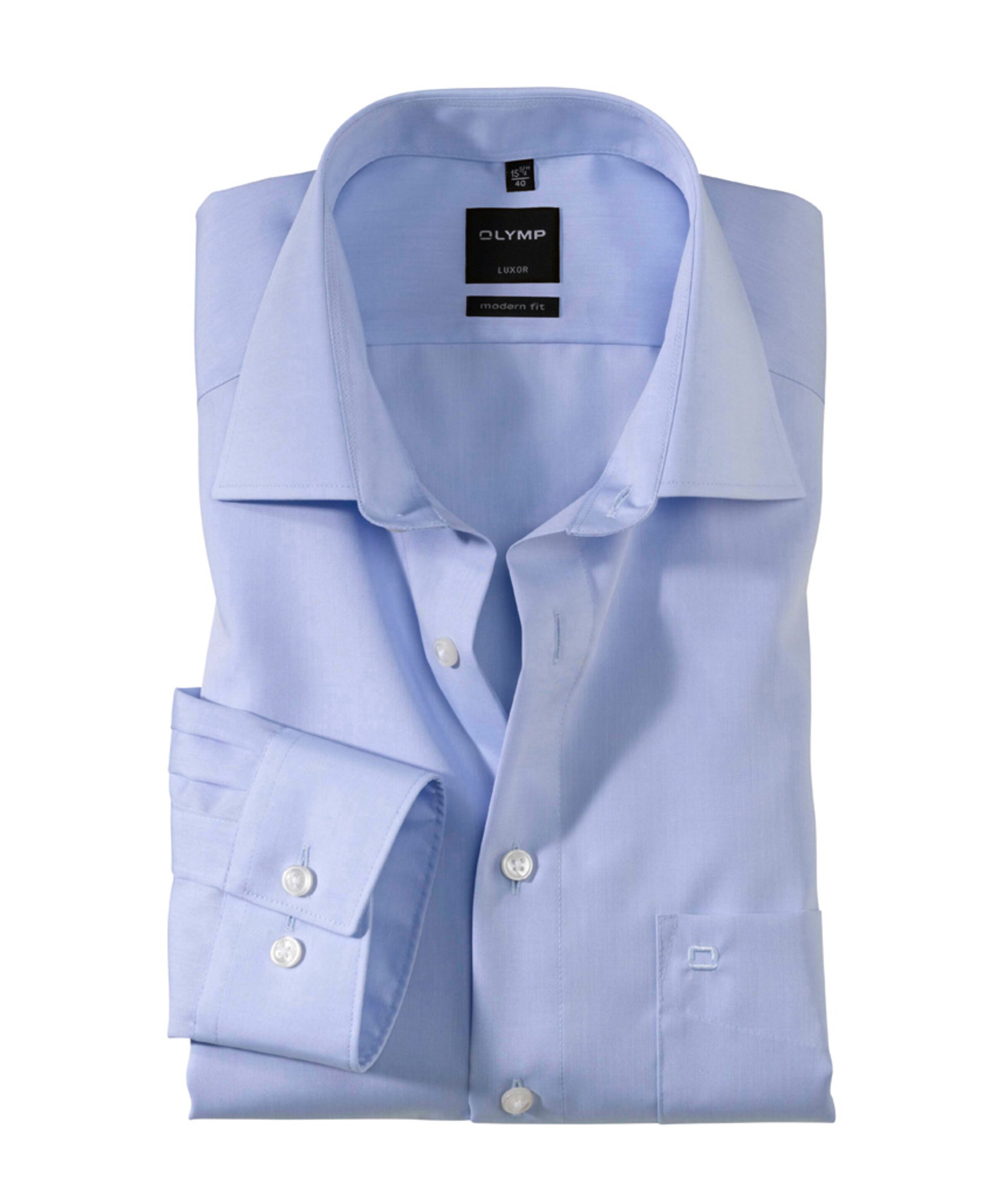 Olymp Modern fit Luxor Heren overhemd lange mouw blauw