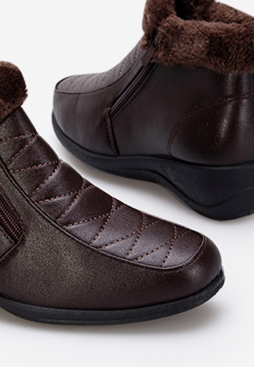 Bottines doublées femme brunes Olbeia