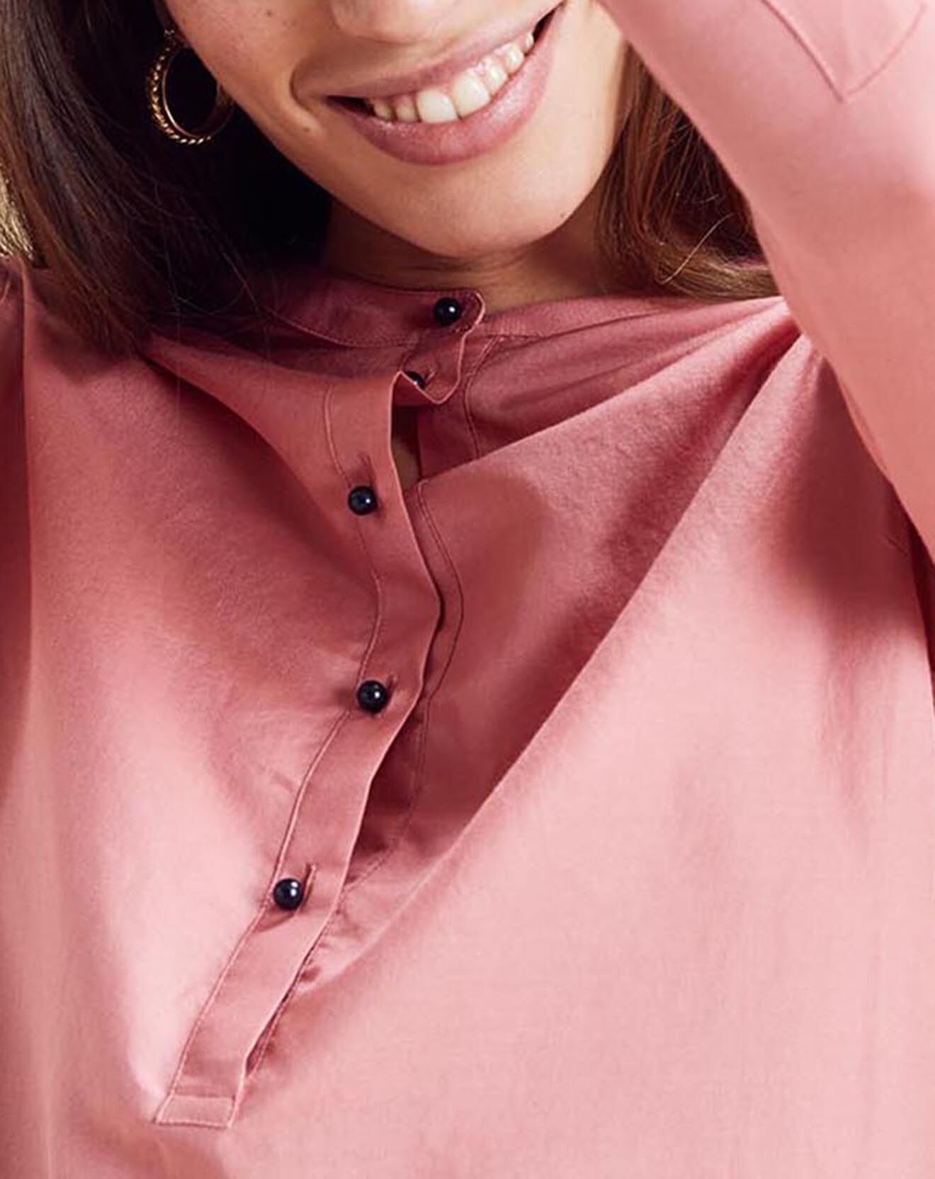 Chloé Stora Blouse en Coton & Soie Cannes rose