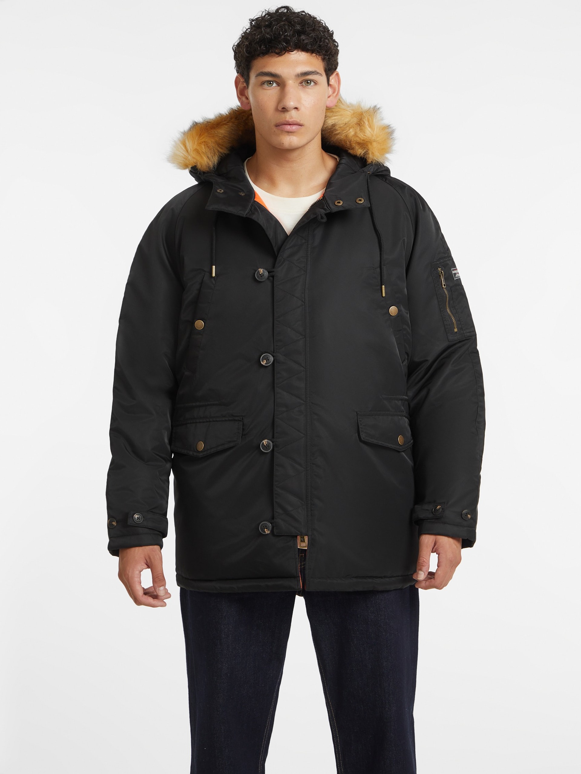 Parka de nylon com capuz