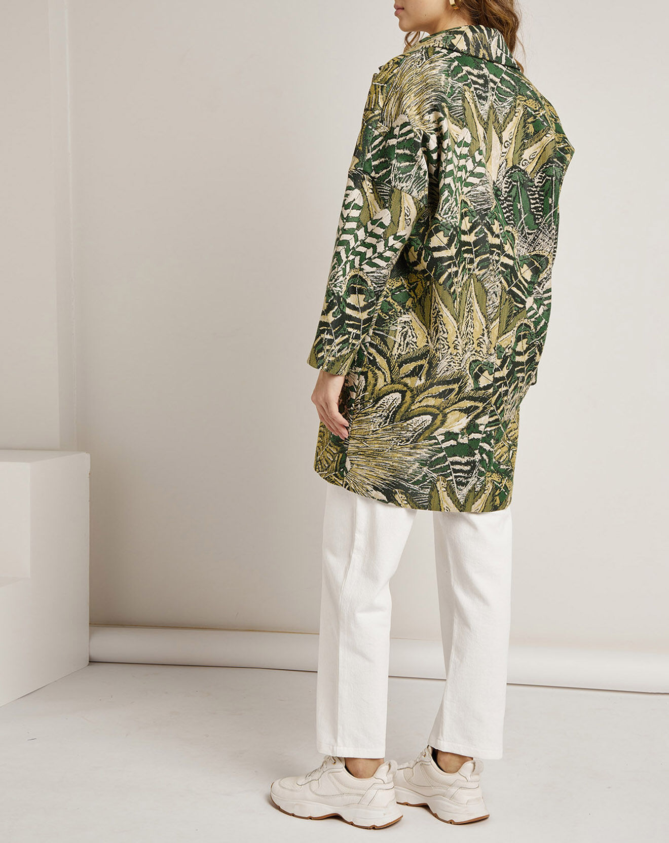 See u Soon Manteau Victoria à motifs vert