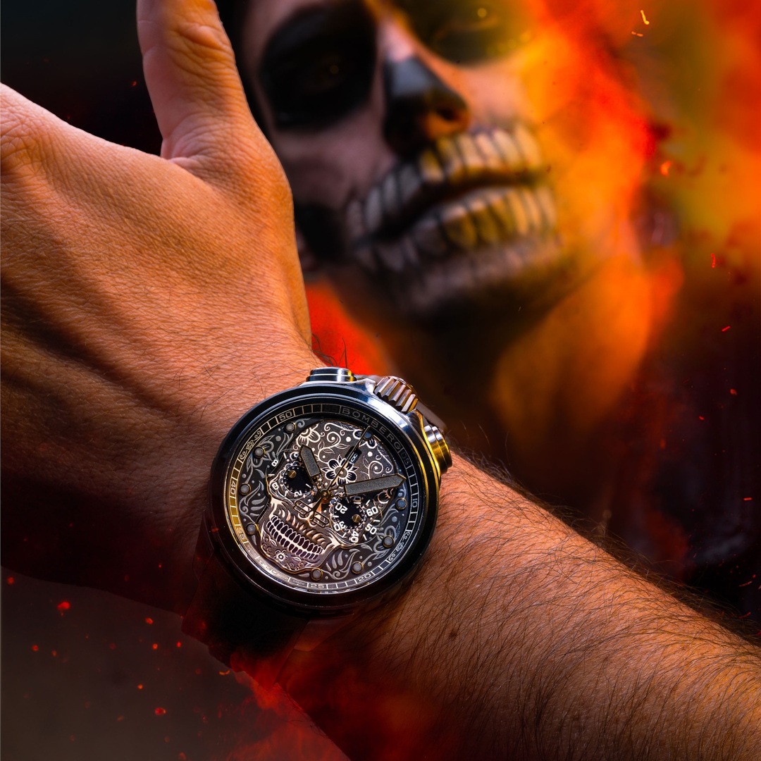 Bomberg Bolt-68 Heritage Sugar Skull Green Golden