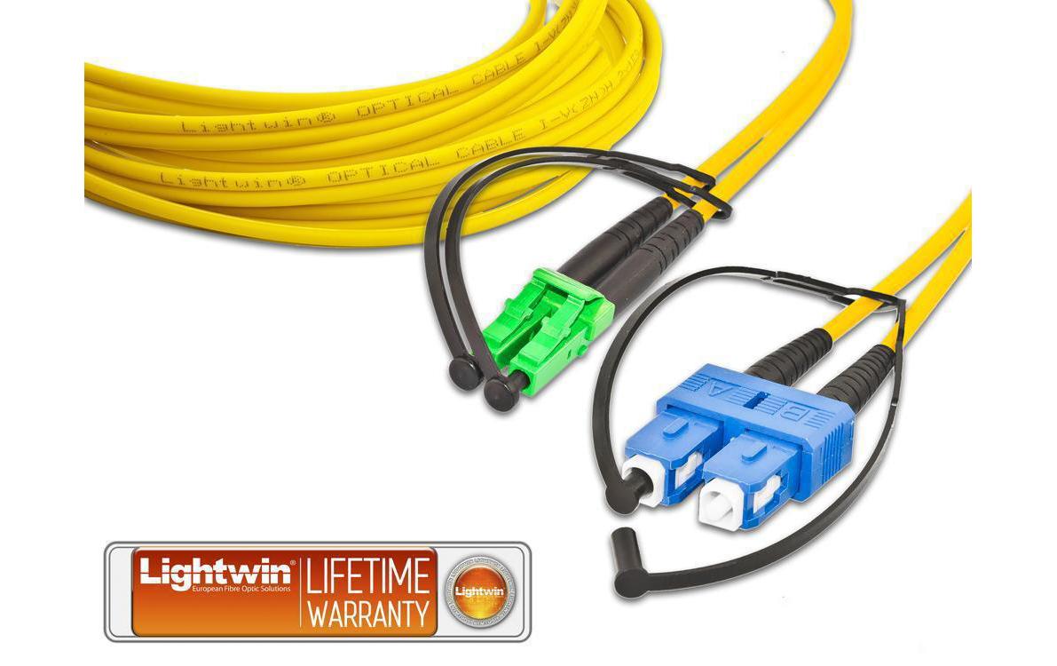 LWL-Patchkabel Singlemode LC/APC – SC, OS2, Duplex, 2 mSinglemode LC/APC-SC Duplex OS2 2 m