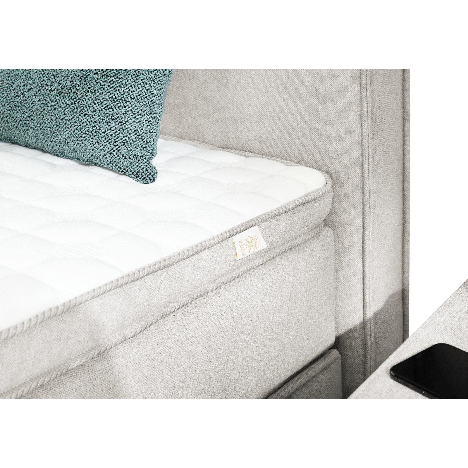 Boxspringbett Capello Flachgewebe 180 x 200 cm greige