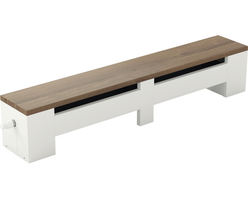 Bankconvectorradiator KORALINE Optimal LDO H 300 x B 1600 x D 265 mm wit met beukenhouten paneel
