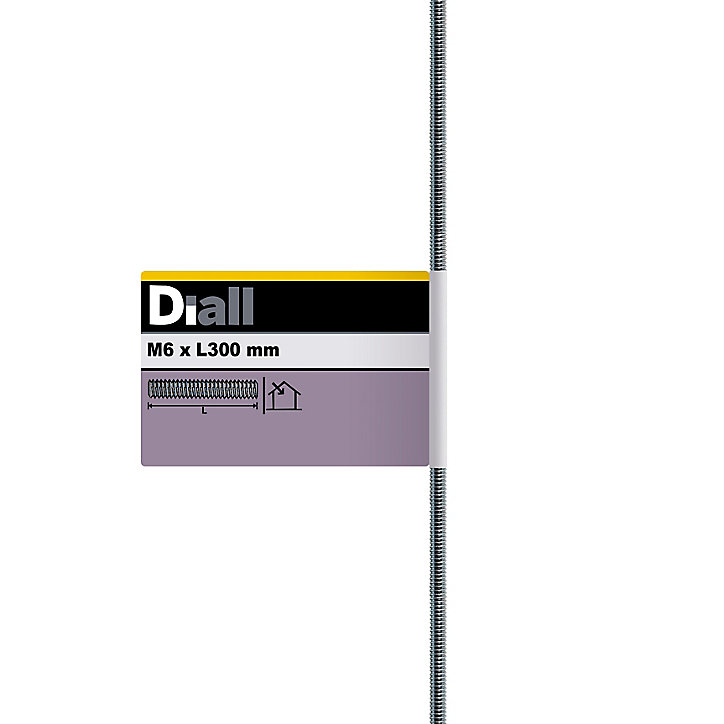 Tige filetée brillante zinguée diamètre 6 x 300 mm