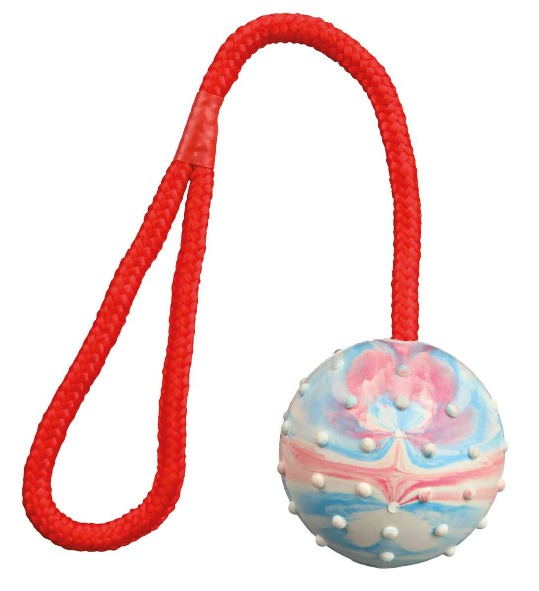 (Ø6cm) Gummiball Hunde Spielzeug mit Noppen   Schlaufe (3305) - Assortiert