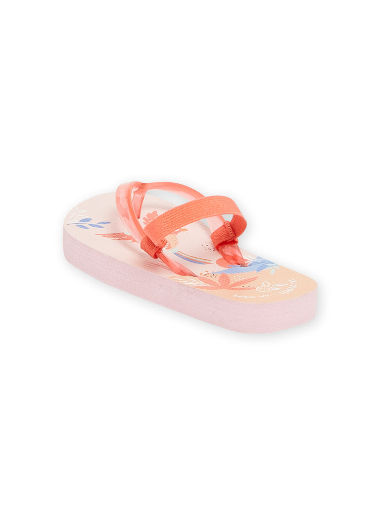 Tongs de plage corail à motifs fille