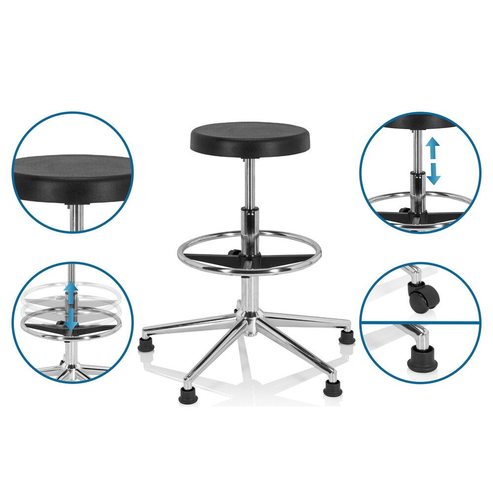 Drehhocker TOP WORK 14 I Hartschaum ohne Armlehnen hjh OFFICE