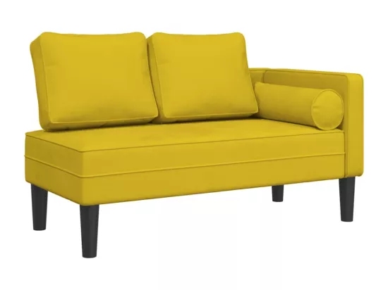 Prolenta Premium - Chaise longue avec coussins jaune velours