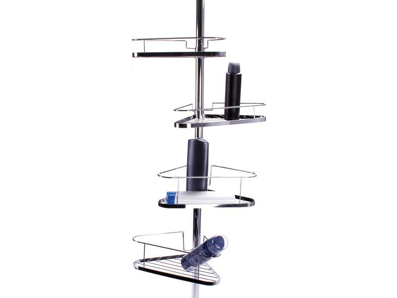 MSV Duschmittelhalter Teleskopstange 145-250 cm, 4 Körbe, S Selbststehendes Duschregal