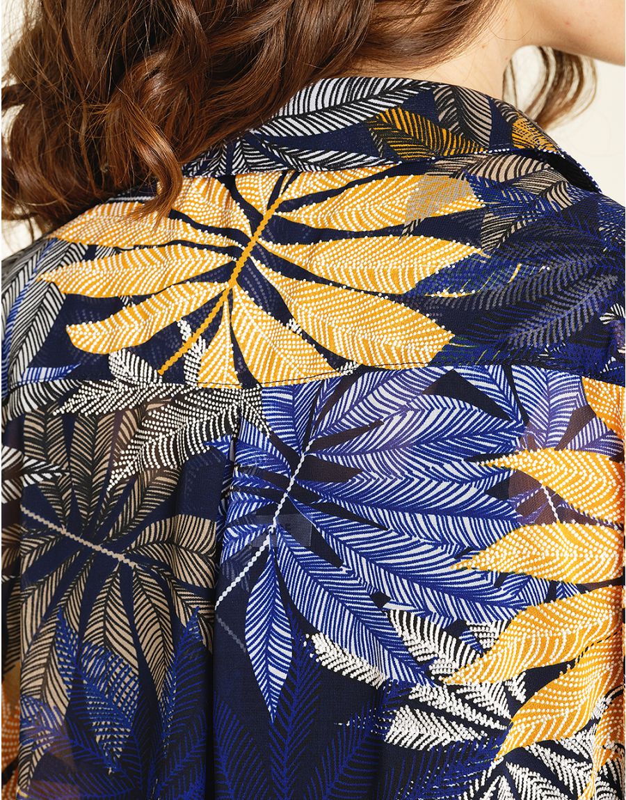 Chemisier voile bleu
