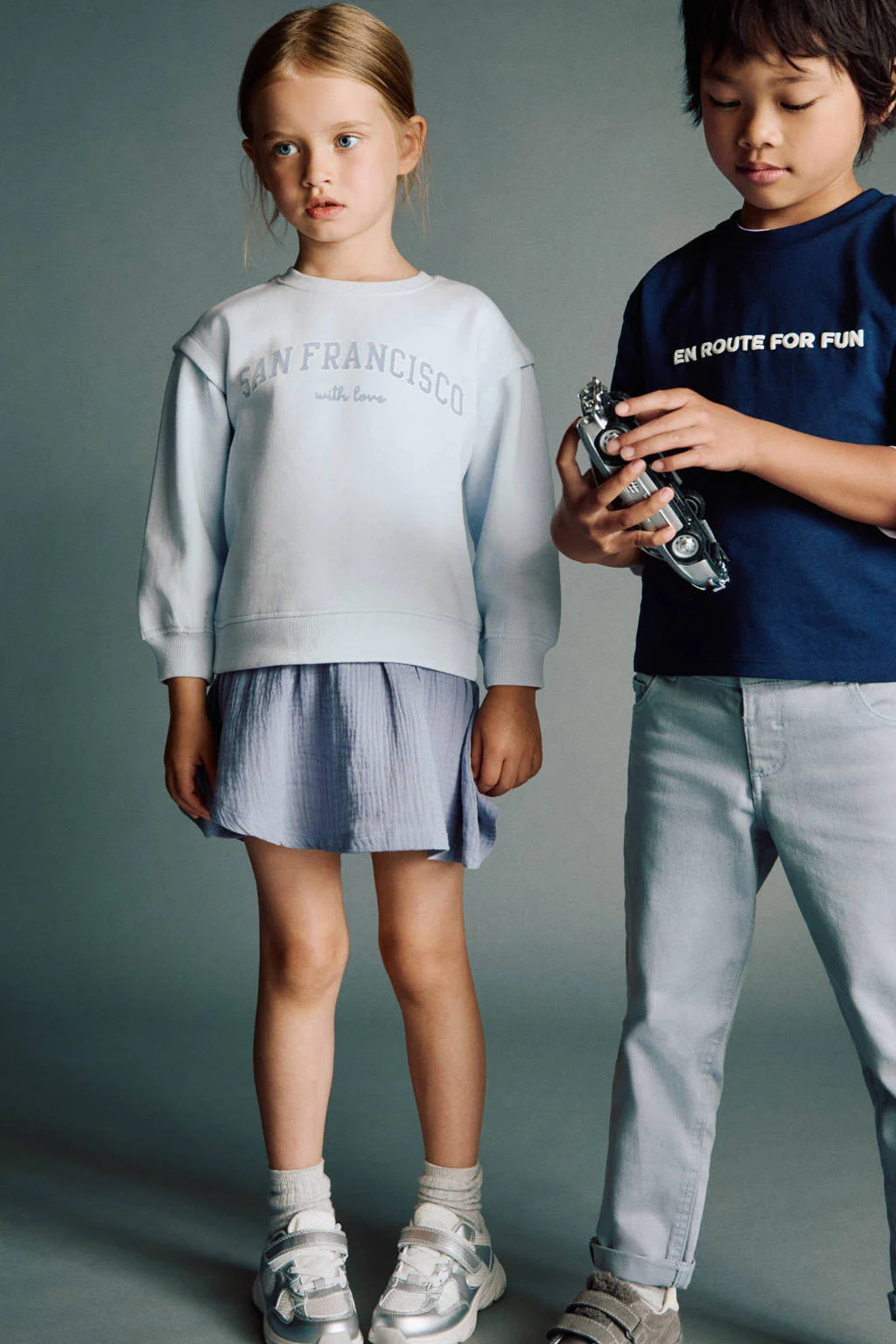 Mango Kids sweatjurk lichtblauw