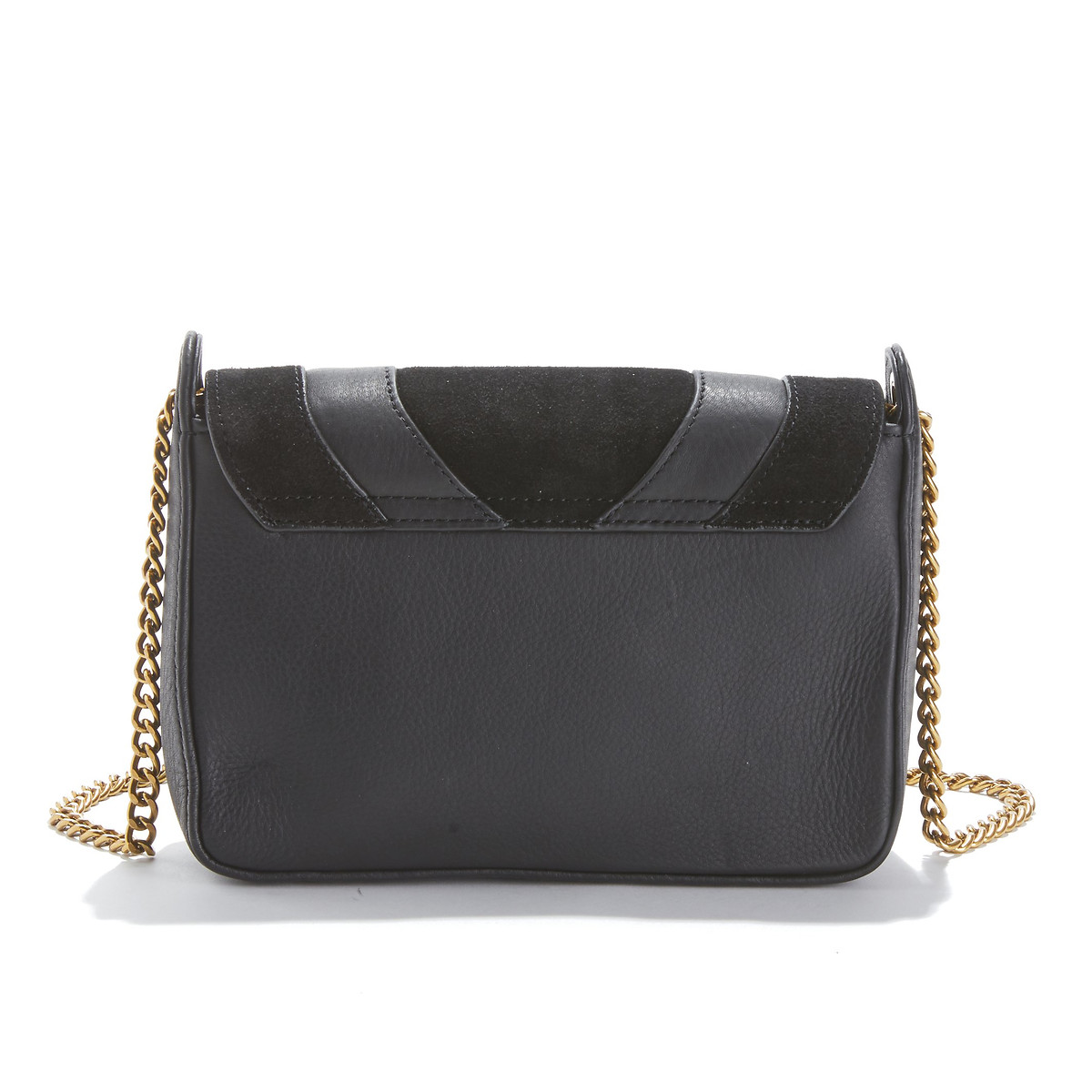 NAT & NIN<br>Bolsa de mão com aba em couro liso e camurça Capri