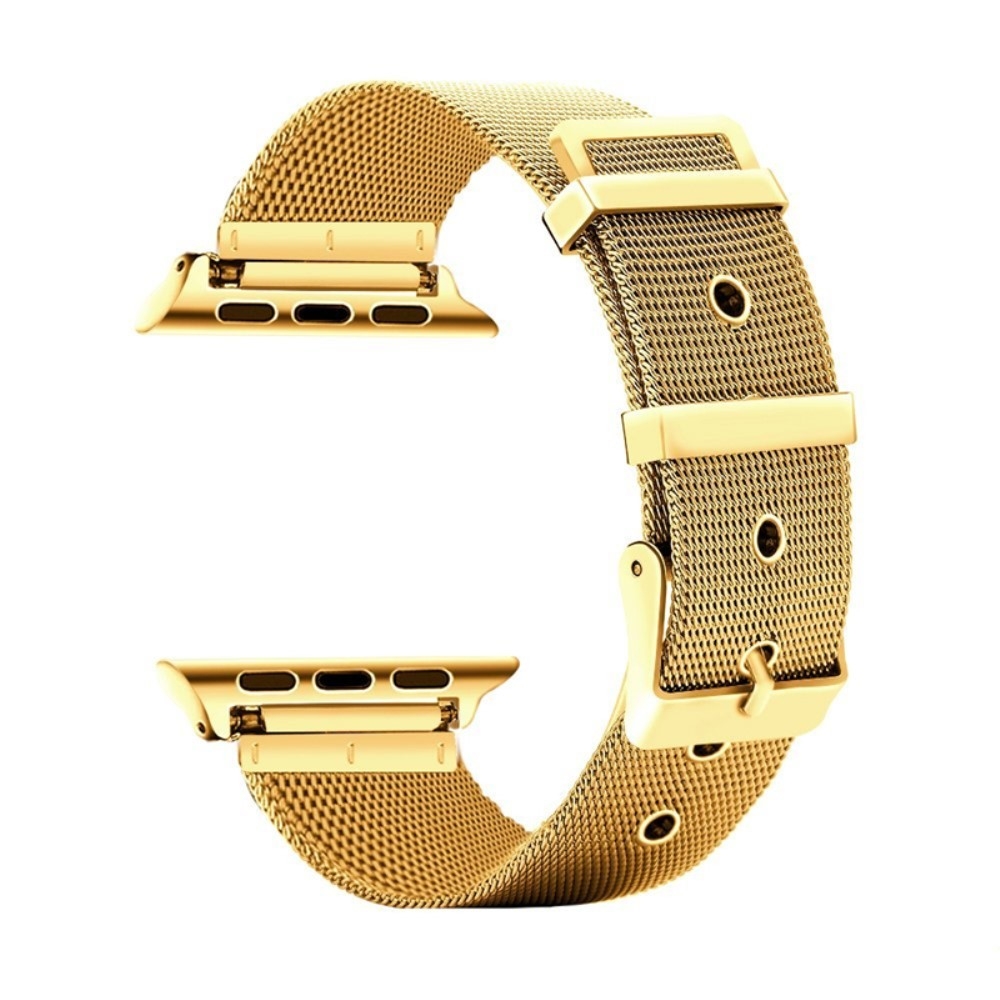 Apple Watch (42/41/40/38 mm) Edelstahl Ersatz Armband Milanaise mit Dornschliesse - Gold