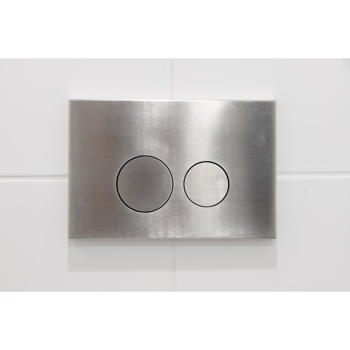 Qeramiq Push metalen drukplaat RVS met ronde knoppen voor o.a. UP320 inbouwreservoir