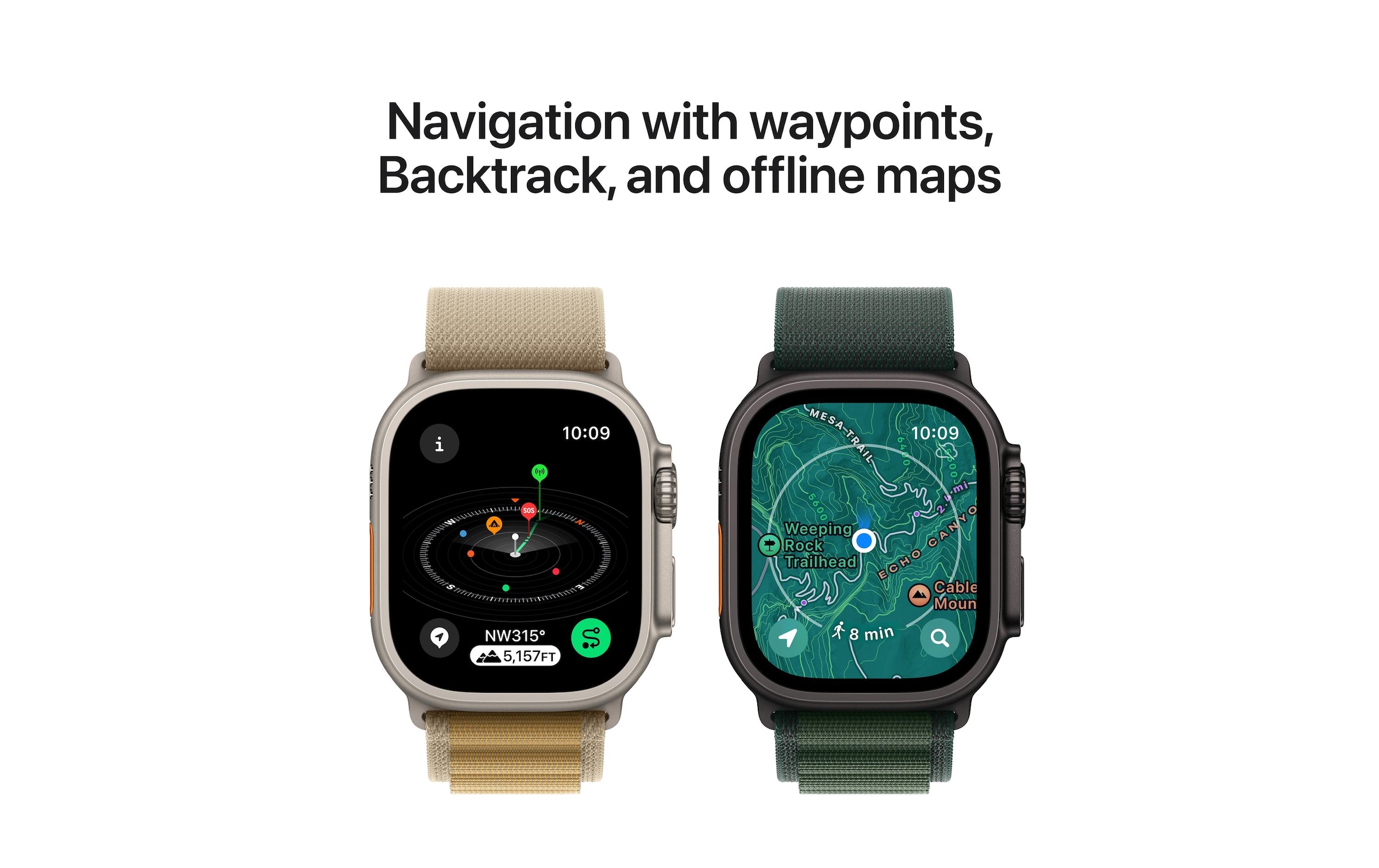 Apple Smartwatch »Ultra 2 Natural Titanium Alpine Loop Tan Large« ( ) Watch OS