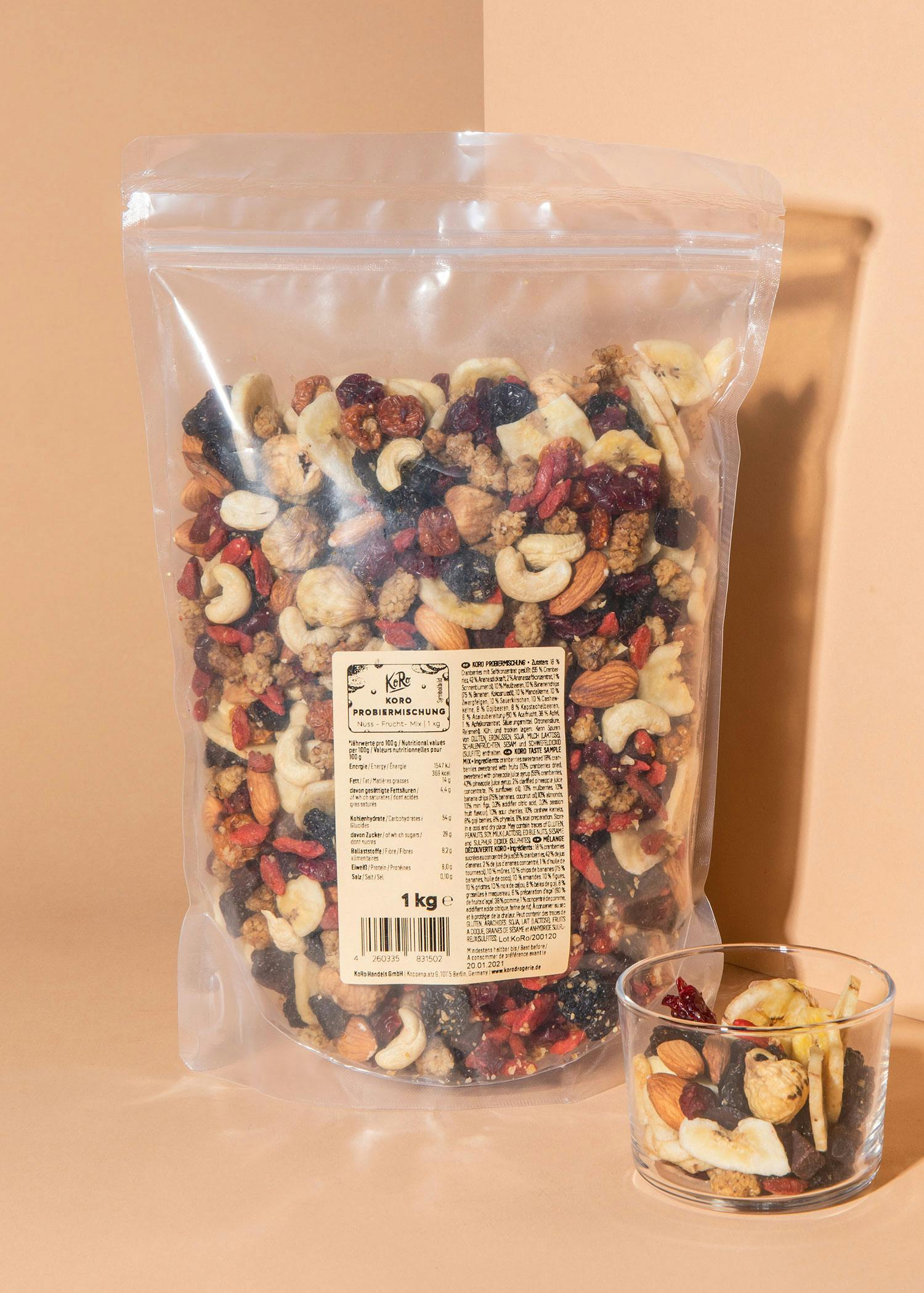 Nuss Frucht Mix mit Cranberrys und Açai 1 kg