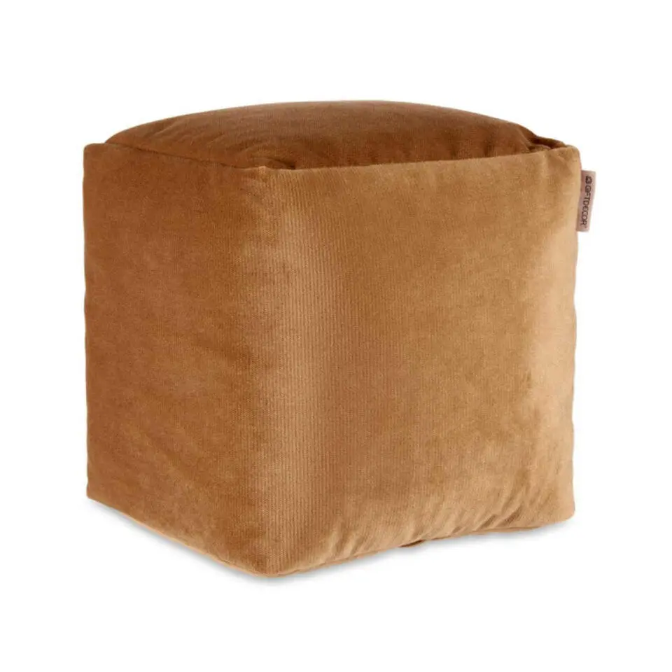 Arte Regal Poef - fluweel - bruin - 30 x 30 cm - vierkant