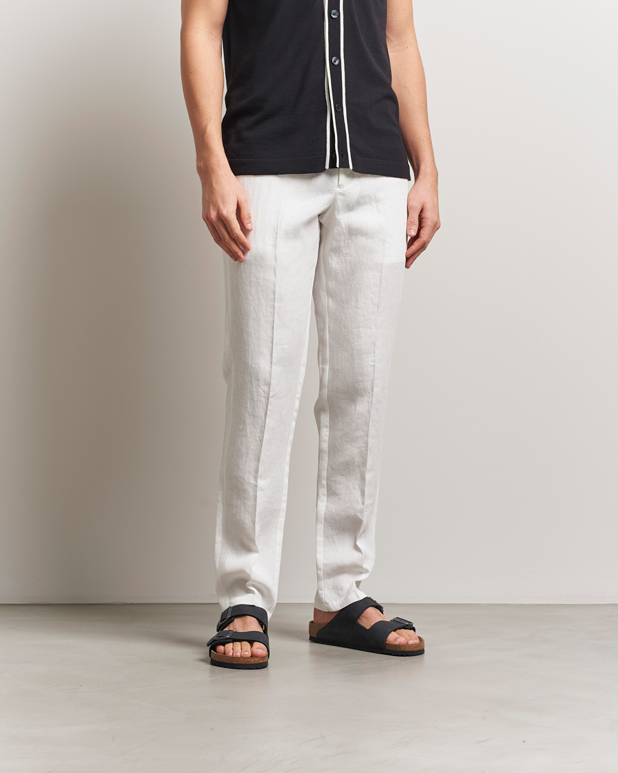 Orlebar Brown Griffon Italian Linen Trousers White Sand