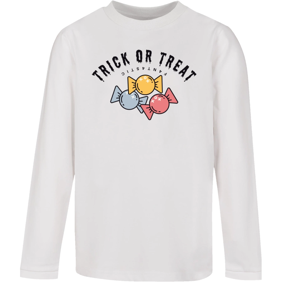 F4NT4STIC Longsleeve Shirt Trick Or Treat Halloween weiß