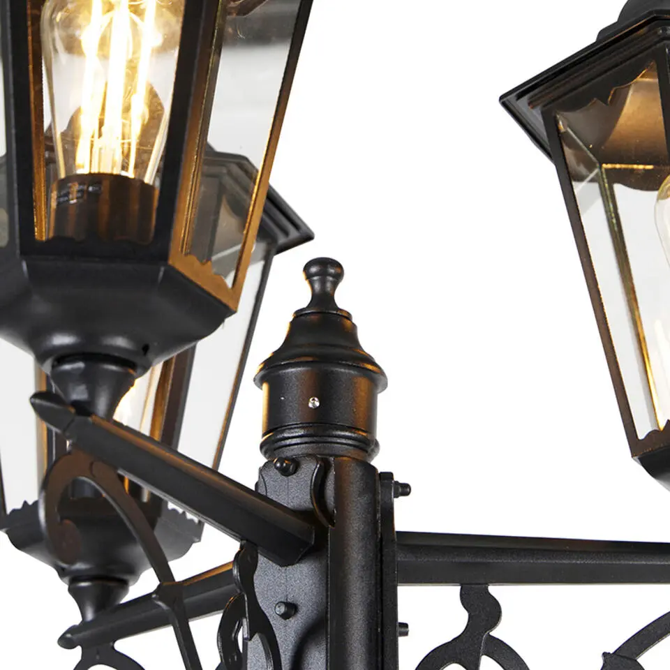 Qazqa staande buitenlampen havana zwart e27