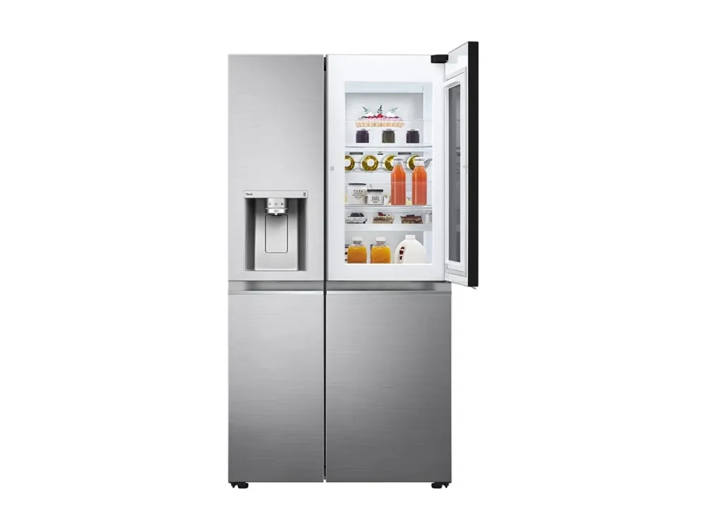 LG GSXV91PZAE - Køleskab/fryser - side-by-side med vanddispenser, isdispenser - Wi-Fi - bredde: 91.3 cm - dybde: 73.5 cm - højde: 179 cm - 635 liter - Klasse E - skinnende stål
