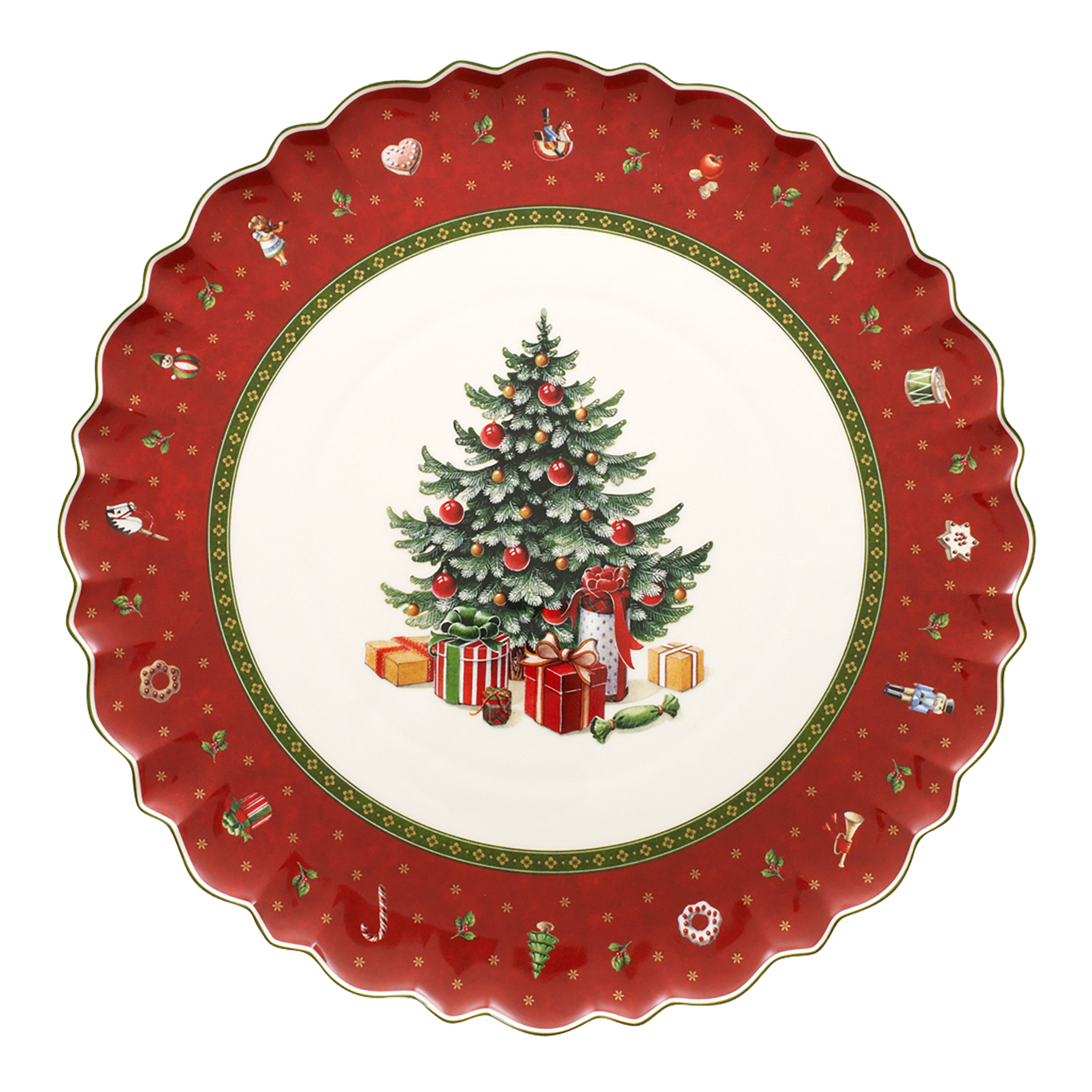 Toy's Delight Cake plate Red, 13'', Premium Porcelain