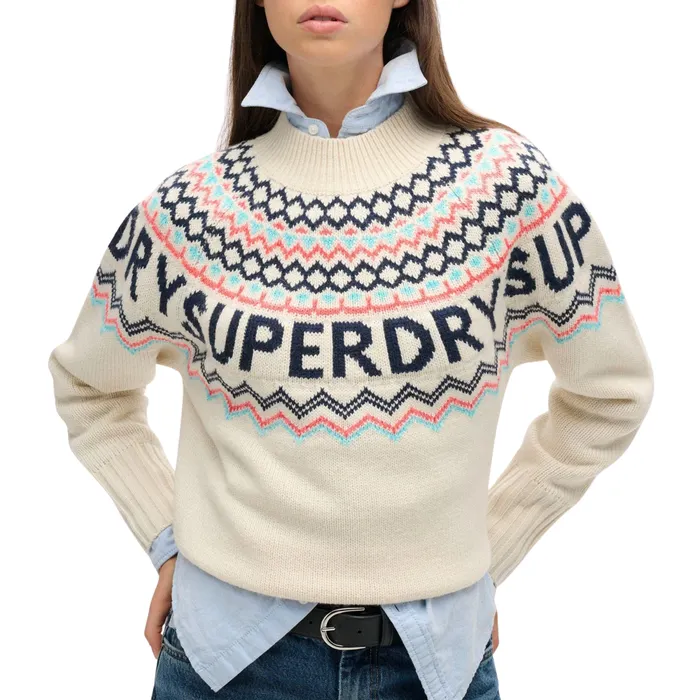 Superdry Fair Isle Branded Gebreide Trui Dames