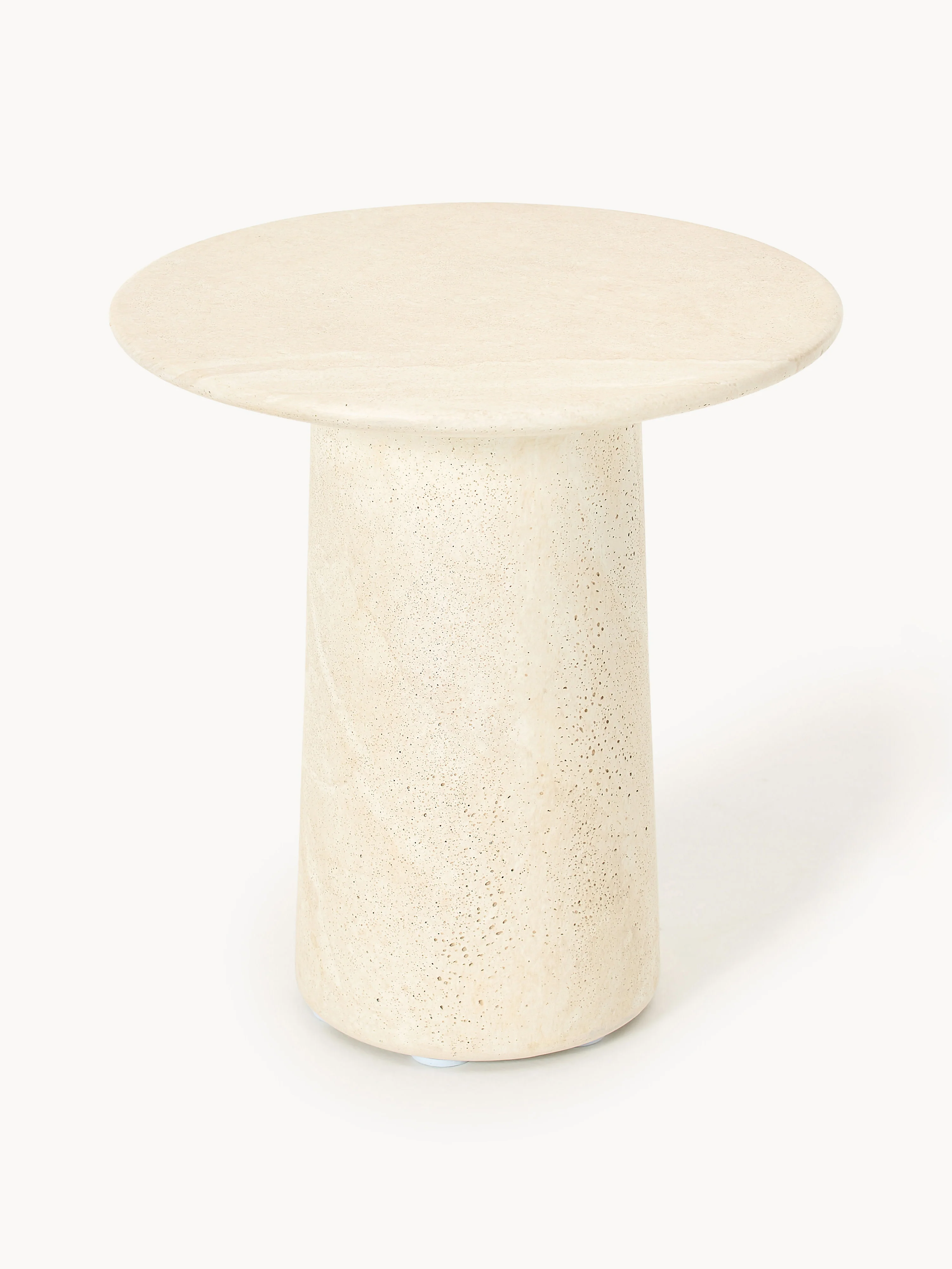 Ronde bijzettafel Jael met travertijn effect