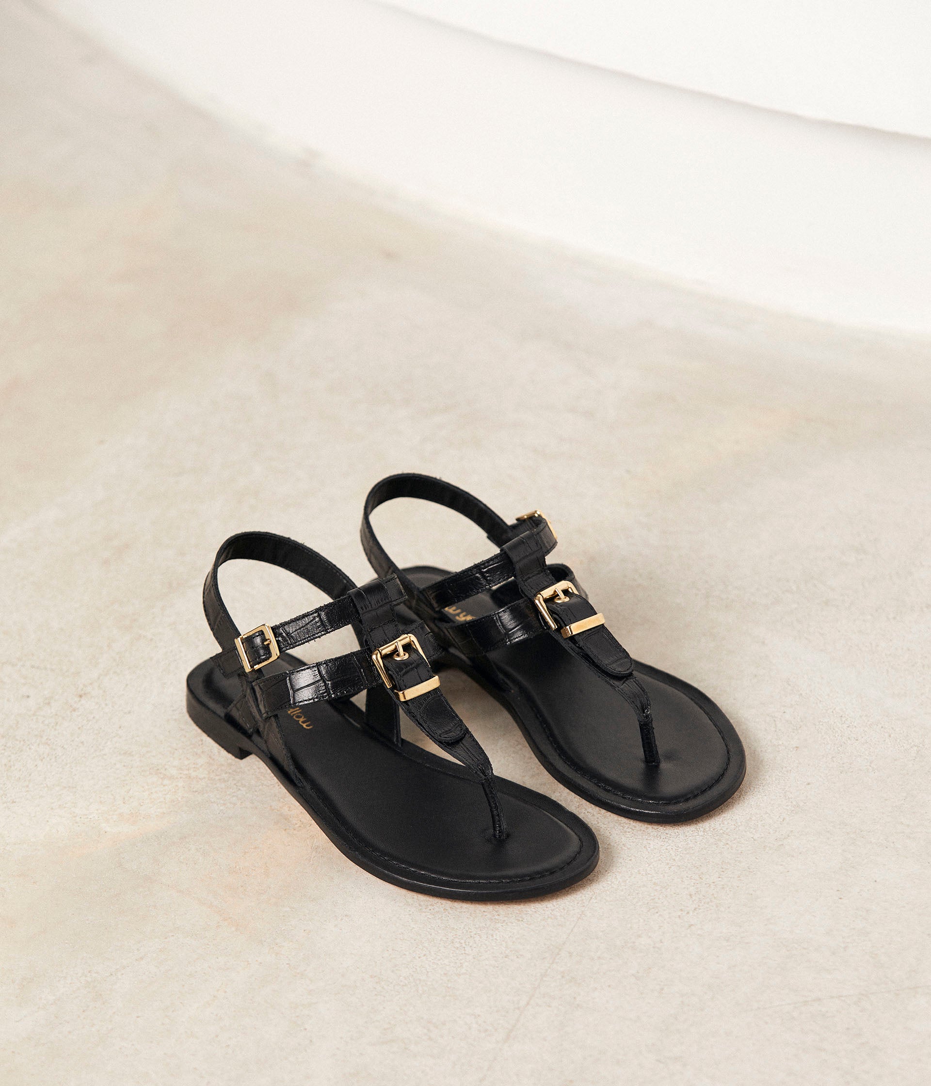 Sandales-tongs noires Carolina
