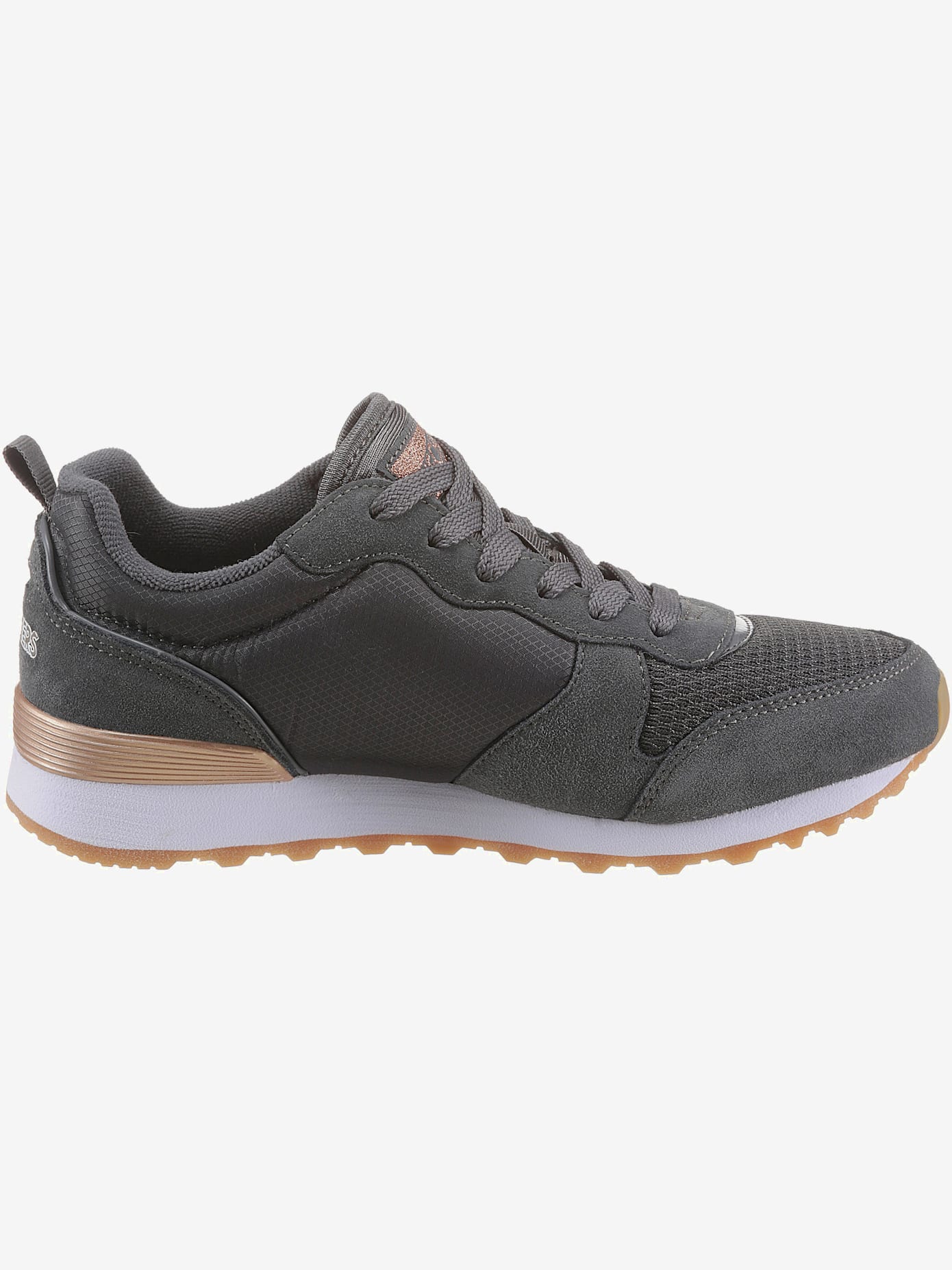 Baskets sneakers hybrides skechers en cuir velours doux, textile et synthétique