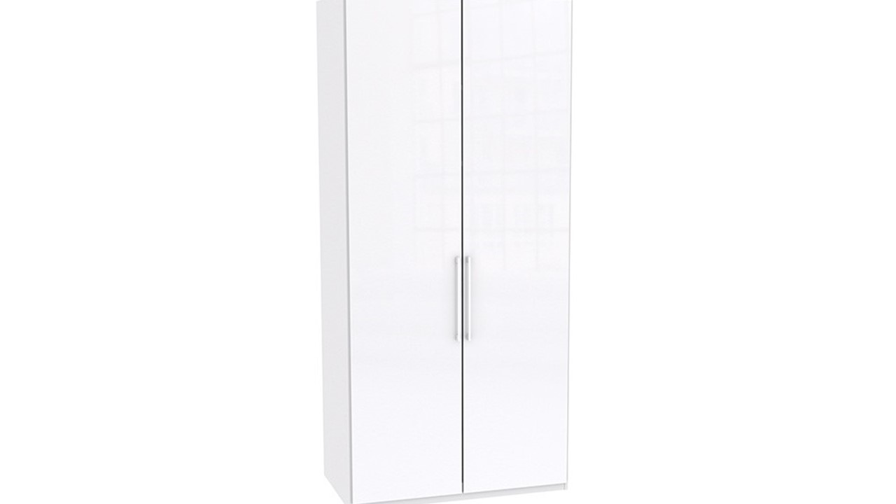 Draaideurkast Motion volledig met glasdeuren wit/glas wit
