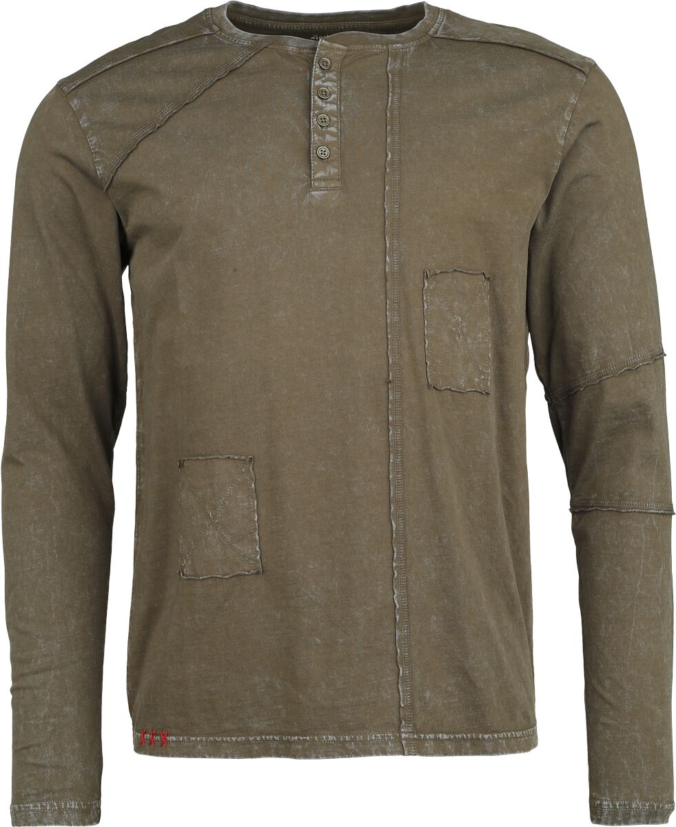 Haut Manches Longues Délavage Usé | Rock Rebel by EMP T-shirt manches longues
