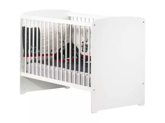 BABY PRICE Lit bebe 120x60 - 3 positions - Blanc - New Basic