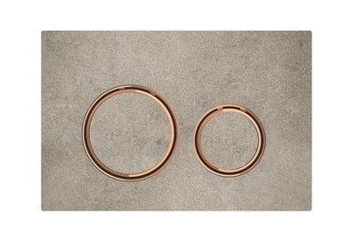 Geberit Sigma 50 drukplaat betonlook met rose-gouden knoprand