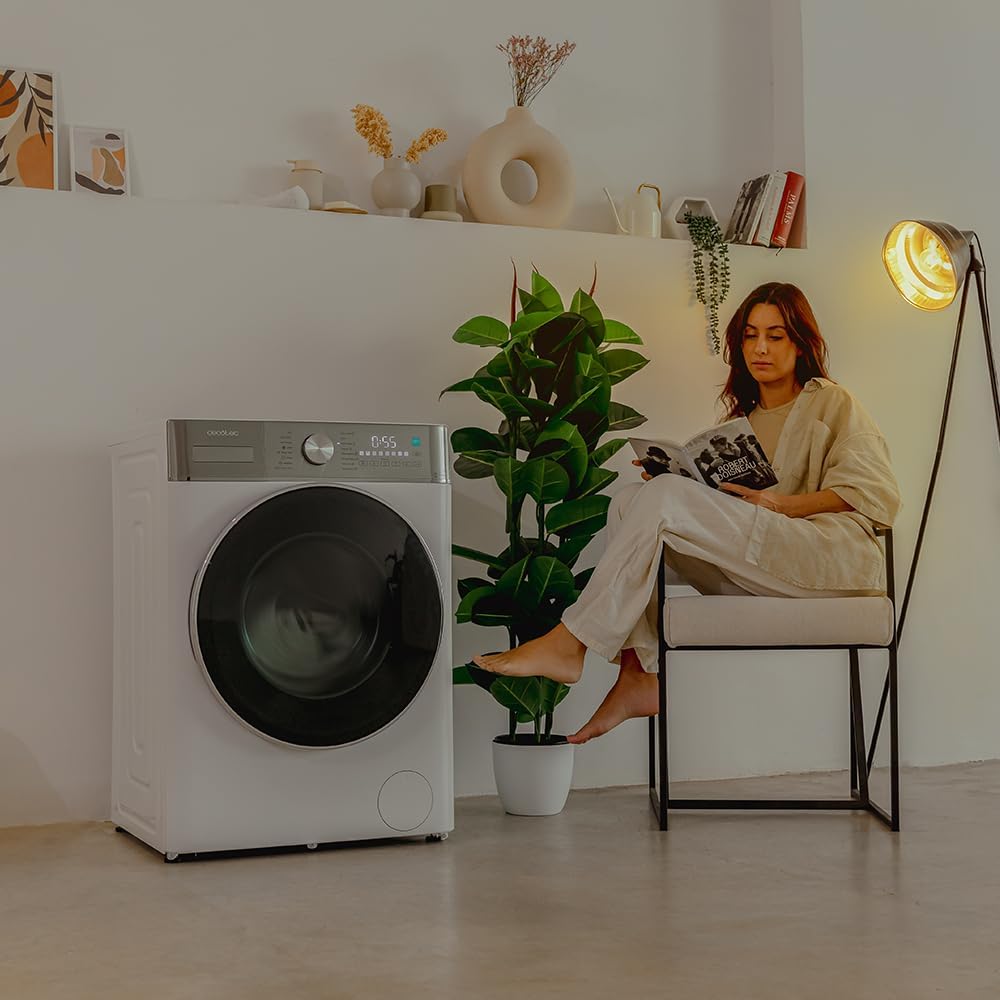 Cecotec Waschmaschine Trockner 8-5Kg Frontlader Bolero Wash&Dry 8580 Inverter A. 1400 U/MIN, 16 Programme, Inverter Plus Motor, SteamMax, OnSmart, Fuzzy Logic, SpaCare und Lastsensor