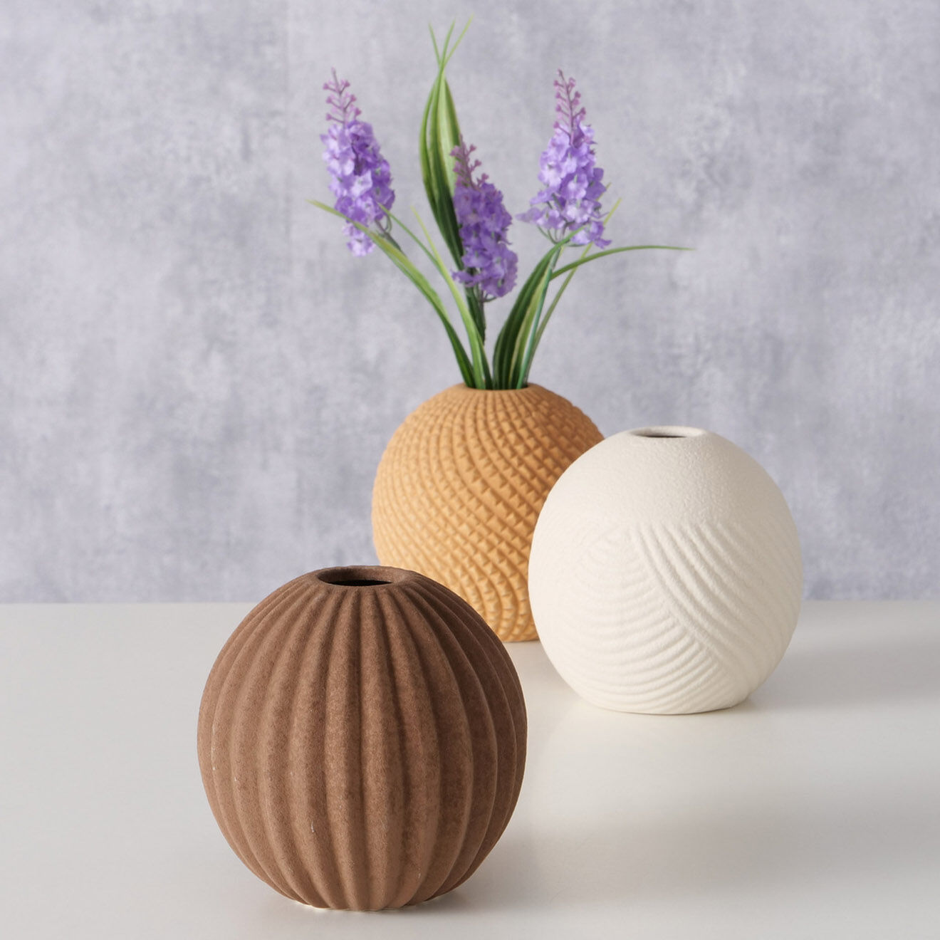 Boltze 3 Vases Tedros multicolores - D.11xH.11 cm