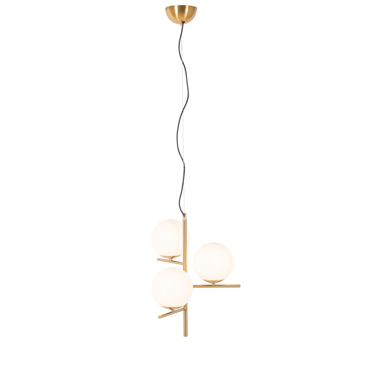 Art Deco hanglamp goud met glas opaal 3-lichts - Flore